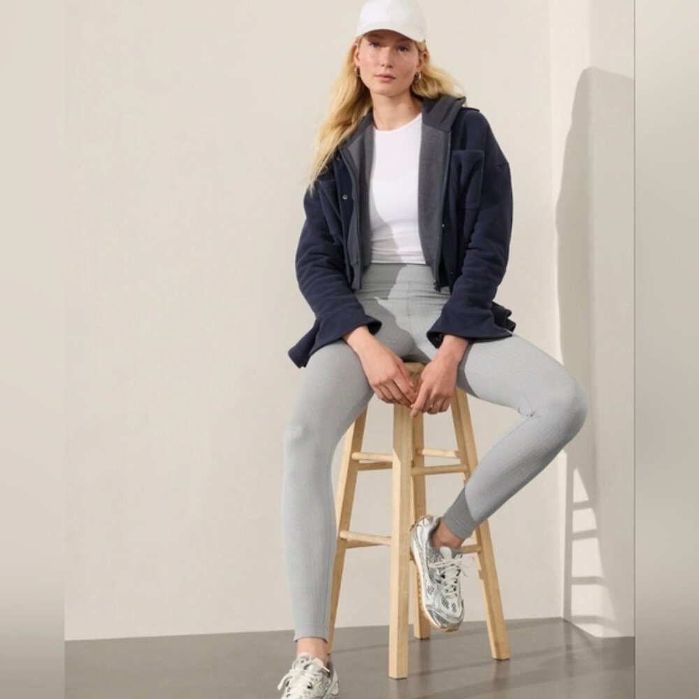 Athleta Delancey Skyline Herringbone Tight Zippered Cuffs Medium